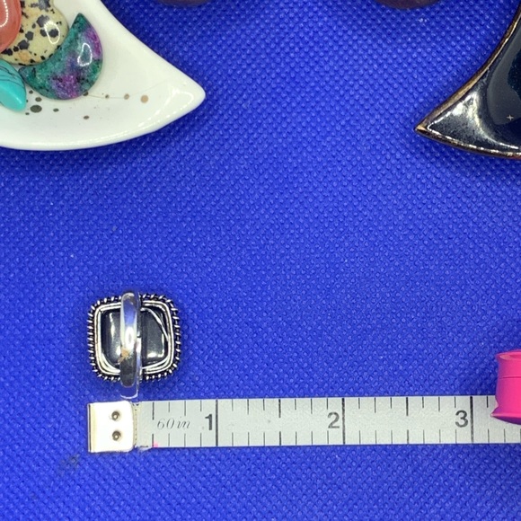 Sparkling Blue Goldstone Ring! .925 Sterling Silver Plated, Size 8.5 - Picture 15 of 15